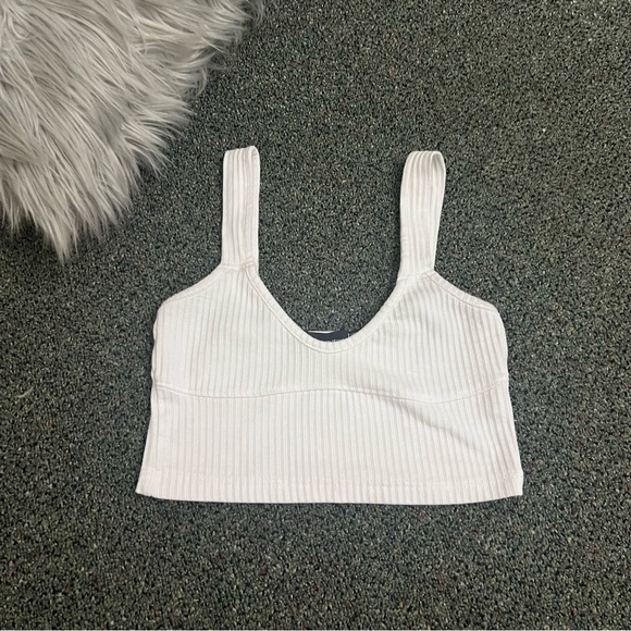 PrettyLittleThing Tops - PREETYLITTLETHING White Underline Boning Style Corset Tank Top Casual Shirt Sz 4